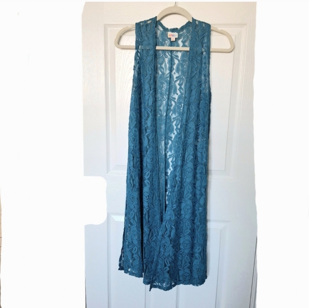 Long Floral Lace Vest Lularoe XS Joy